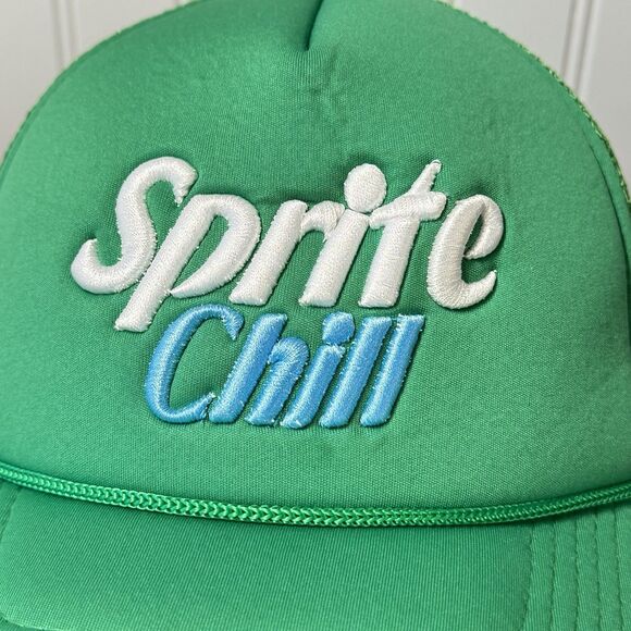Sprite Chill Adult Unisex Green Trucker Rope Hat Mesh Cap Adjustable Embroidered - Picture 2 of 8